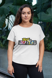 Multicolor logo on t-shirt